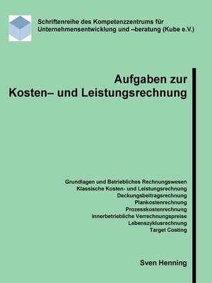 cover image of Aufgaben zur Kosten- und Leistungsrechnung